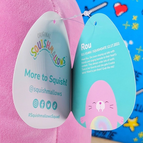 Squishmallow Rou the Purple Walrus 11" UltraSoft Stuffed Animal Toy Plush NWT - Picture 6 of 7